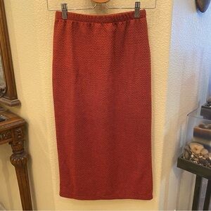STUSSY Women Orange Pattern Midi Skirt Size XS